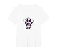 Diseño de Huellas de Perro mamá Vibes para Amantes de Las Mascotas Camiseta, Mujer Tallas Grandes, Blanco, 6XL Grande