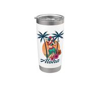 Diseño de Hula Girl Tropical Island Dance Hawaiian Paradise Vaso térmico de acero inoxidable de doble pared