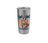 Diseño de Hula Girl Tropical Island Dance Hawaiian Paradise Vaso térmico de acero inoxidable de doble pared