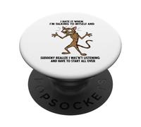 Diseño de Humor de Gato Hablando Conmigo Mismo para Amantes de los Animales PopSockets PopGrip Adhesivo