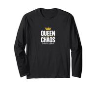 Diseño de Humor Femenino sin filtros de Queen of Chaos Motherhood Manga Larga