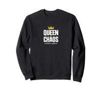 Diseño de Humor Femenino sin filtros de Queen of Chaos Motherhood Sudadera