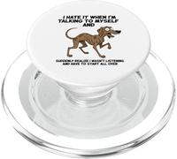 Diseño de Humor para Perros Hablando Conmigo Mismo para Amantes de los Animales PopSockets PopGrip para MagSafe