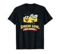 Diseño de Humor Vintage con Mosca de Mantequilla para propagar Amor, no gérmenes Camiseta