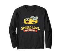 Diseño de Humor Vintage con Mosca de Mantequilla para propagar Amor, no gérmenes Manga Larga