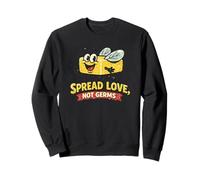 Diseño de Humor Vintage con Mosca de Mantequilla para propagar Amor, no gérmenes Sudadera
