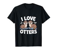 Diseño de I Love Otters, lindo para amantes de las nutrias Camiseta