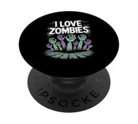 Diseño de I Love Zombies Creepy Undead PopSockets PopGrip Adhesivo