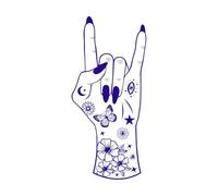 Diseño de imágenes prediseñadas de mano celestial Calcomanías de pared 42x91.7cm No daña la superficie de la pared Azul oscuro