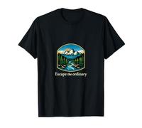 Diseño de Insignia de Escape The Ordinary Camping Mountain Camiseta