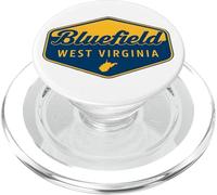 Diseño de insignia retro de Bluefield, Virginia Occidental, Arte del sur de Virginia Occidental PopSockets PopGrip para MagSafe