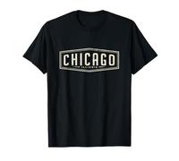 Diseño de Insignia Retro de Chicago Illinois, Chicago Camiseta