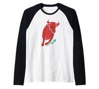 Diseño de inversores de Comercio de acciones del Mercado alcista Camiseta Manga Raglan