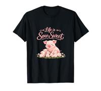 Diseño de Juego de Palabras con Forma de Cerdo de Life is Sow Sweet Country Farm Camiseta