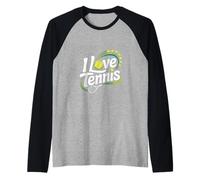 Diseño de jugador entusiasta del tenis I Love Camiseta Manga Raglan