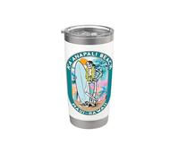 Diseño de Kaanapali Beach Maui Hawaii Skeleton Surfer Dude Vaso térmico de acero inoxidable de doble pared