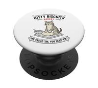 Diseño de Kitty Biscuits Bakery We Knead Em para Amantes de los Gatos PopSockets PopGrip Adhesivo