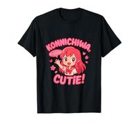 Diseño de Konnichiwa Cutie Anime Kawaii Chibi Girl Camiseta