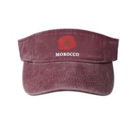 Diseño De La Bandera De Marruecos Visera Deportiva Gorras Deportivas Superior Vacía Ajustable Visera Sombrero para Mujer Golf Pesca