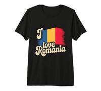Diseño de la Bandera de Rumania I Love | Gráfico del Orgullo rumano Camiseta Premium