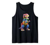 Diseño de Ladrillos de Dinosaurio T-Rex Master Builder - Gráfico Divertido Camiseta sin Mangas