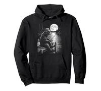 Diseño de Lago Nocturno de Osos pescando bajo la Luna Llena Sudadera con Capucha