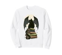 Diseño de Lector de fantasía Romantasy Cat Black and Dragon Wings Sudadera