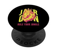 Diseño de león Coronado de neón - Gobierna tu Jungla PopSockets PopGrip Adhesivo