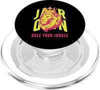 Diseño de león Coronado de neón - Gobierna tu Jungla PopSockets PopGrip para MagSafe