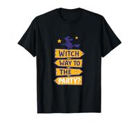 Diseño de Letrero de Halloween de Witch Way to The Party Camiseta