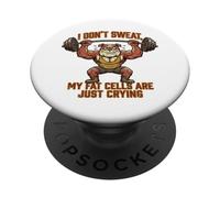 Diseño de Levantamiento de Pesas de Entrenamiento de Gimnasio irónico PopSockets PopGrip Adhesivo