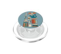 Diseño de Libros y café con diseño de Dragones de Romantasy Reader Essentials PopSockets PopGrip para MagSafe