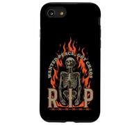 Diseño de Llama gótica Oscura de Wanted Peace Got Chaos Skeleton Rip Carcasa para iPhone SE (2020) / 7/8