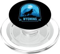 Diseño de Lobo aullador de Wyoming PopSockets PopGrip para MagSafe