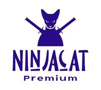 Diseño de logotipo de espadas samuráis de gato, símbolo gráfico, icono, idea creativa Calcomanías de pared 67.2x70.1cm No daña la superficie de la pared Azul oscuro