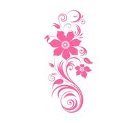 Diseño de logotipo floral chic con pétalos artísticos, pergaminos, icono y emblema. Calcomanías de grabado 47.6x97.6cm Cultura del tatuaje Rosa