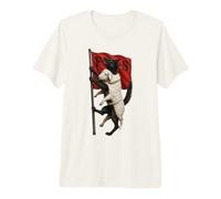 Diseño de Logotipo Retro de Lobo en Ropa de Oveja Camiseta Premium