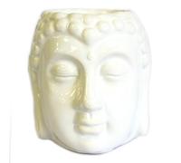 Diseño de maceta de Buddah cera de fusión o quemador de aceite de cerámica color blanco