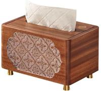 Diseño de madera de inspiración lujosa for salas de estar y mesas de centro Elegante tapa de caja de pañuelos