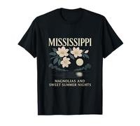 Diseño de Magnolias y Dulces Noches de Verano de Mississippi Camiseta