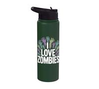 Diseño de mano espeluznante I Love Zombies Stainless Steel Insulated Water Bottle