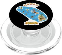 Diseño de Mapa de Hawaii para Amantes de la Playa PopSockets PopGrip para MagSafe