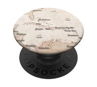 Diseño de Mapa Vintage del Caribe y América Central PopSockets PopGrip Adhesivo