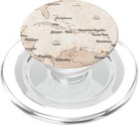 Diseño de Mapa Vintage del Caribe y América Central PopSockets PopGrip para MagSafe