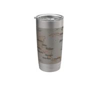 Diseño de mapa vintage del Caribe y América Central Vaso térmico de acero inoxidable de doble pared