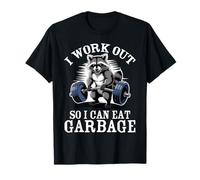 Diseño de Mapache de Basura I Work out So I Can Eat Camiseta