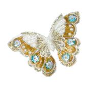 Diseño de mariposa bordado de lentejuelas brillantes para manualidades y decoración de prendas, accesorio de moda, mariposa brillante, transferencia por planchado