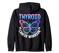Diseño de mariposa de conciencia guerrero sobre el cáncer de tiroides Sudadera con Capucha