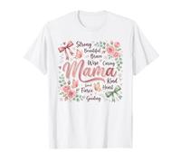 Diseño de Mariposa Floral Fuerte y Hermoso de Brave Mama Camiseta