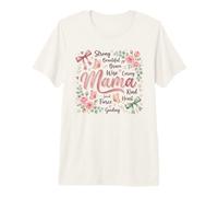 Diseño de Mariposa Floral Fuerte y Hermoso de Brave Mama Camiseta Premium